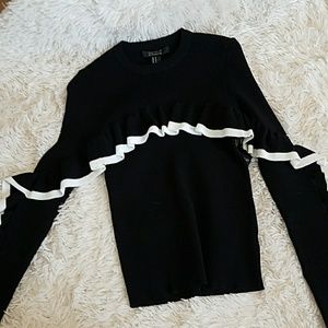 Black ruffle sweater